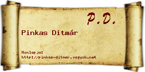 Pinkas Ditmár névjegykártya